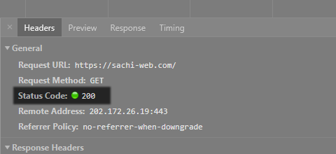 Firefox HTTPステータスコード 確認