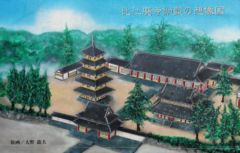 比江廃寺の伽藍の想像図
